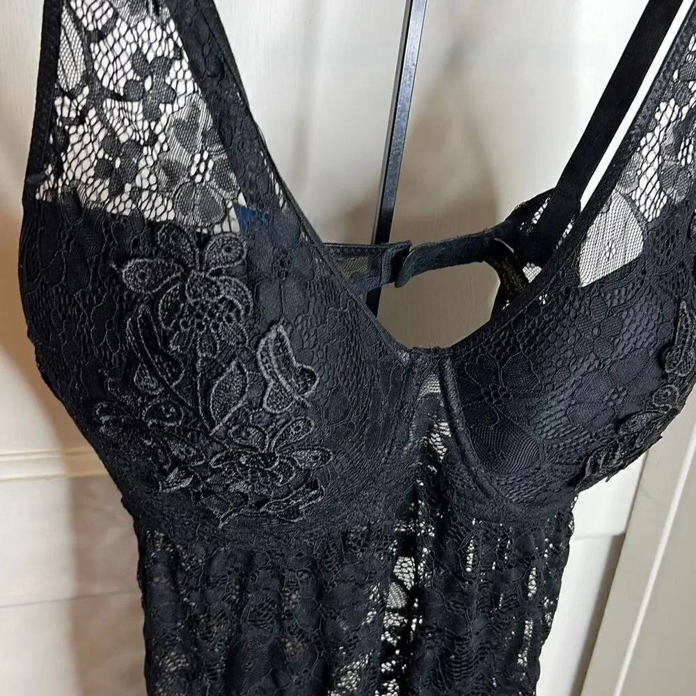 Just Sexy Lingerie Black lace babydoll Chemise NWT plus Size 2X